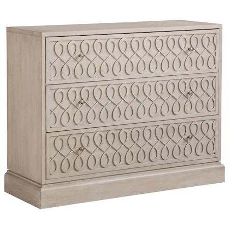 Adamson 3-Drawer Hall Chest with Metal Fretwork